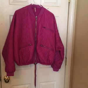 Free People Magenta pink cropped jacket Si…